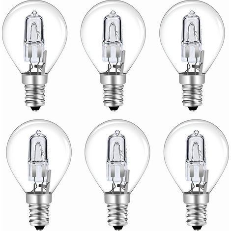Lot de 6 Ampoules G45 E14 42W Dimmable, AC 230V 613LM Blanc Chaud 2700K, Ampoule Globe Transparente pour Lustre, Applique, Lampadaire