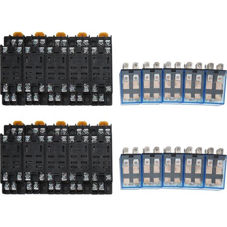 Haofy Leistungsstarkes 8-Pin-Leistungsrelais mit Sockel für universelle elektrische Geräte, 10er-Sets für Heimwerker und Bastler