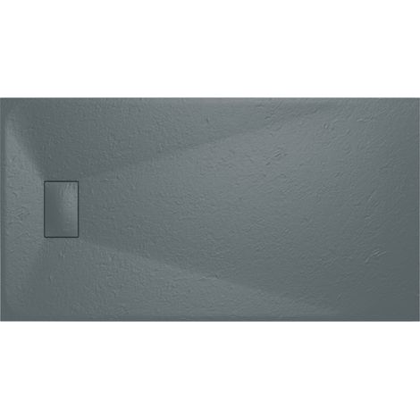 Aquariss SMC Slate Effect Shower Enclosure Tray Base 80cm Wide and Length 150cm Anthracite