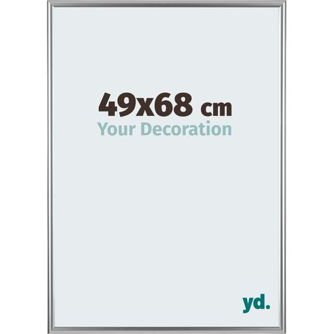 yd. - Cadre photo 49x68 - Argent - Plastique - Bordeaux