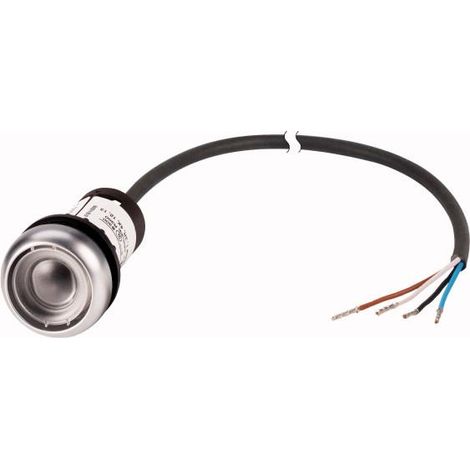 Bouton-poussoir RMQ Compact sans plaque plat à accrochage 0o/2f extrémité ouverte câble noir EATON C22-DR-X-K02-P62