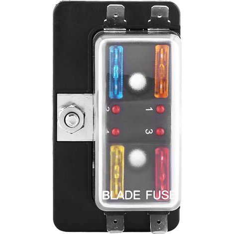 4-fach Sicherungskasten mit LED-Anzeige für Auto, Transporter, Boot - Unterstützung für Flachsteckverbinder. (1/5)