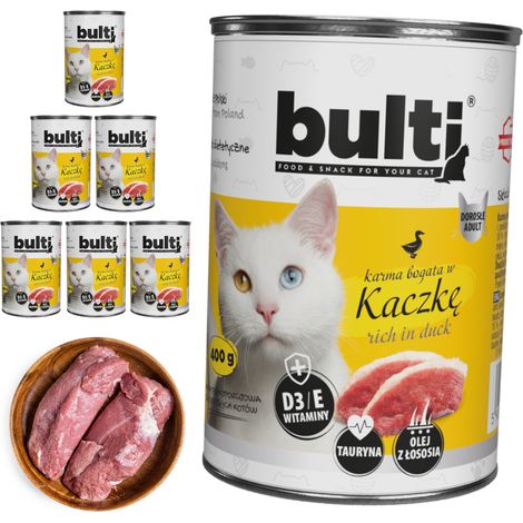 Aliment humide pour chat BULTI Canard, boîte de 6 x 400 g (1/3)