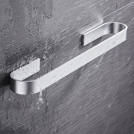 (Argent, Dimensions : 25 cm) Porte-serviettes sans perçage, pour salles de bains