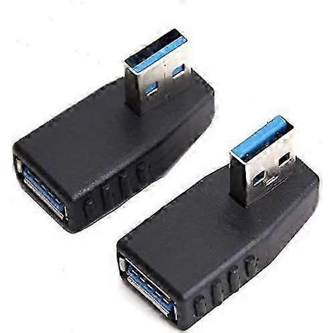 Adaptateur USB 3.0, connecteur mâle vers femelle avec coudes à 90 degrés à gauche et à droite. (1/5)