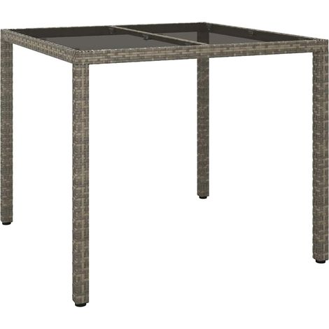 vidaXL Tavolo da Pranzo da Giardino Grigio 90 x 90 x 75 cm Poly Rattan