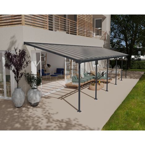 Canopia Feria Marquesina Pérgola De Aluminio 3X10.35 m Gris