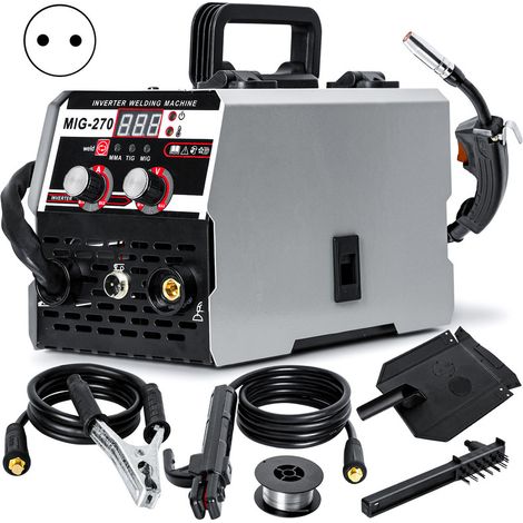 FIANAO – Soudeuse MIG 3 en 1 inverter – TIG/MMA, sans gaz, affichage LED – 28,5 × 15 × 17 cm, blanc (1/5)