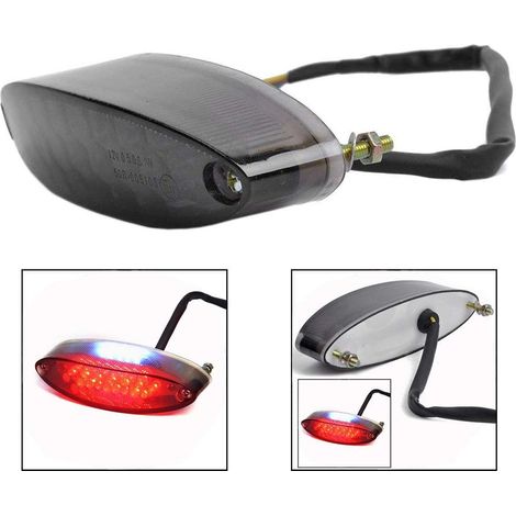 Feu Arrière Moto Plaque, Feu Stop LED Moto Frein de Lumière Imperméable à la Poussière (1/5)