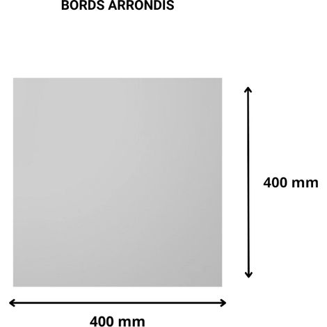Plaque verre acrylique miroir 3 mm - 40 x 40 cm (400 x 400 mm) - Verre synthétique - Bord arrondis - Plexiglass