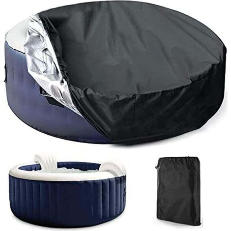 Housse de protection ronde pour spa 210x30cm – Tissu Oxford 210D imperméable et résistant aux UV – Cordon de serrage réglable (1/4)
