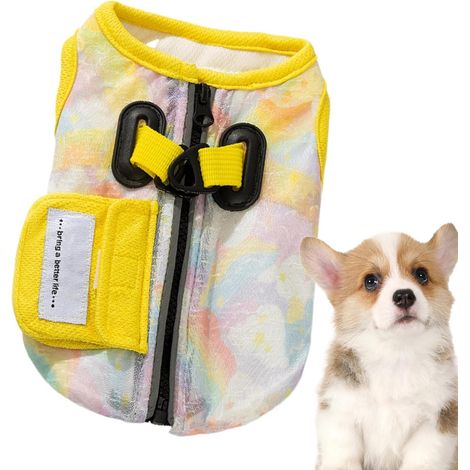 Dog Cooling Vest Ice Pet Vest Sleeveless Clothes with Harness D