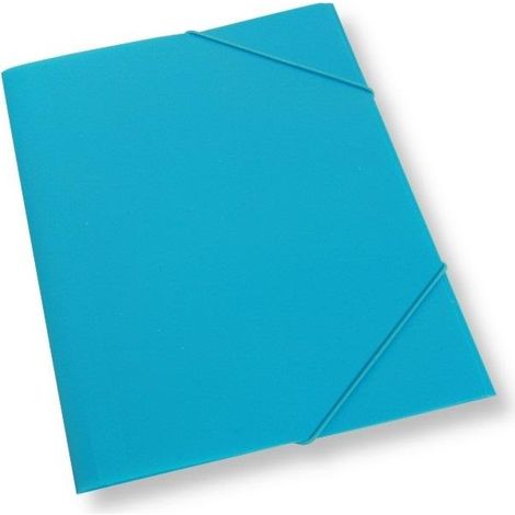 Cartella formato A4 con elastico, in plastica, azzurra
