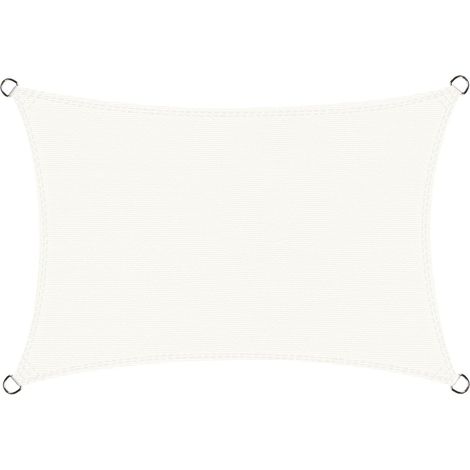 Voile d'ombrage Carré 5x5 m, Toile Ombrage HDPE Respirant (185g/㎡), Toile Ombrage Une Protection des Rayons UV pour Patio Jardin, Terrasse,Extérieur,Balcon, Couleur Blanc