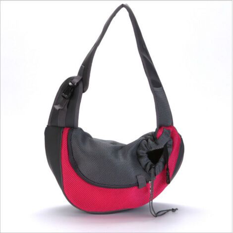 Sac pour animal de compagnie, sac à bandoulière portable de voyage pour chat et chien, sac à dos pour animal de compagnie en maille respirante(rouge) (1/5)