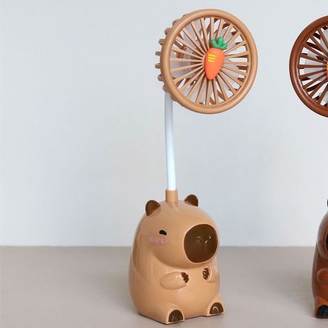 Nuovo ventilatore da scrivania ricaricabile Kapibala per studenti e bambini, mini ventilatore portatile, USB, stile cartone animato (1/3)