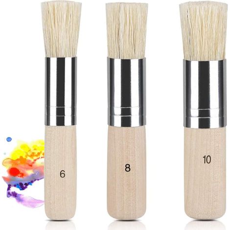 Ensemble de pinceaux pour peinture à l'huile, pinceaux ronds, pinceaux d'artiste, pinceaux plats pour peinture acrylique, aquarelle et peinture à l'huile, 3 pièces