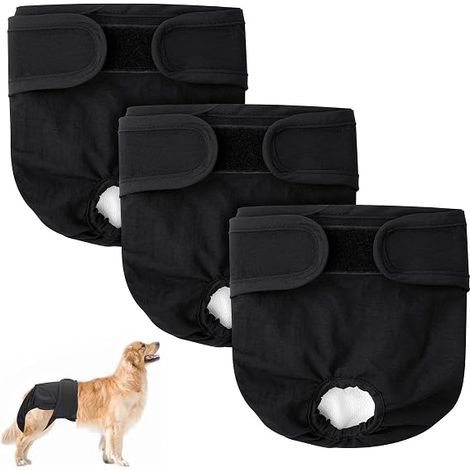 Couches pour Chiens, Couches Chien Lavable, Réutilisables Incontinence Culottes Hygiéniques, Culotte Protection Confort Nappy Lors des Périodes Physiologiques pour Petits, L (1/5)