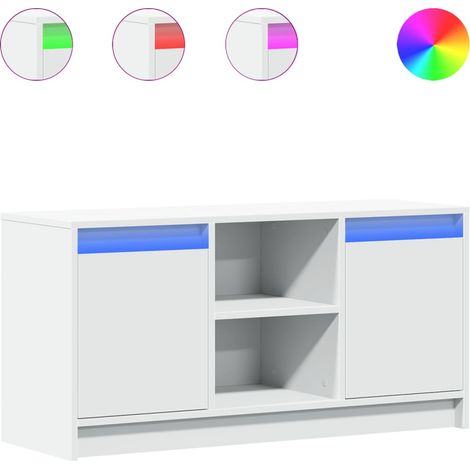 Mobile TV Armadietto TV Mobile Porta TV con LED Bianco 100x34x50 cm in Truciolato (1/5)