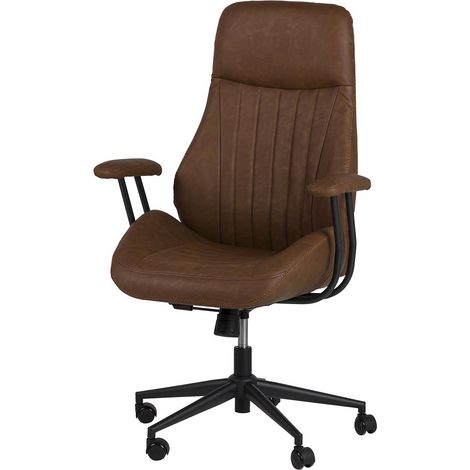Verstellbarer brauner Schreibtischstuhl 71X65X112/120 cm (1/5)