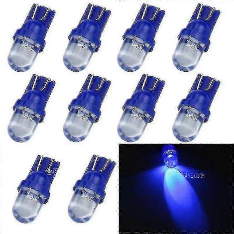 10x T10 194 168 Blue Super Bright 12v Led Wedge Plate Dashboard Side Light Bulb - RIpj (1/2)