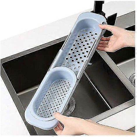 Teleskop-Spülbeckenabtropfkorb, verstellbarer Abtropfkorb, spülbeckenkompatibler Abtropfkorb, Abtropfkorb mit Schwamm (1/3)