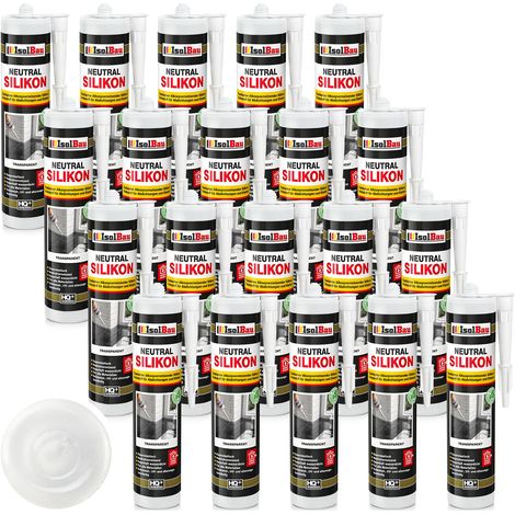 Neutralsilikon Naturstein Silikon Marmor Sanitär Inn/Auß 20 x 300ml Transparent (1/5)