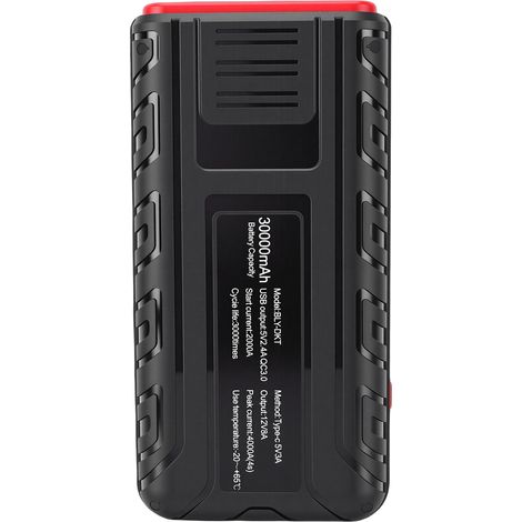 Démarreur de saut de batterie de voiture, affichage LED, charge rapide USB, 4000A, 30000mAh, Booster Portable pour moteur à essence 9,0 l (1/5)