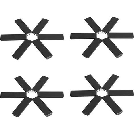 Manique, lot de 4, tapis chauffant antidérapant pour plan de travail, pliable, résistant à la chaleur, antidérapant, en silicone ABS, durable (1/5)