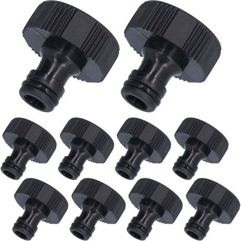 10 adaptateurs de filetage 15 mm, raccords de tuyau en plastique durables et étanches pour cour et jardin, G1 femelle (1/4)