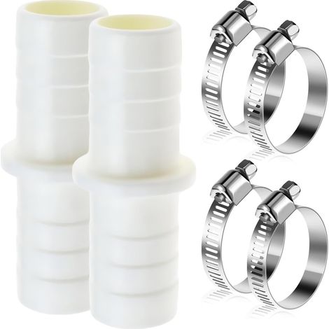 Raccord de tuyau de vidange pour lave-linge et lave-vaisselle (lot de 2, 4 colliers métalliques) (1/5)