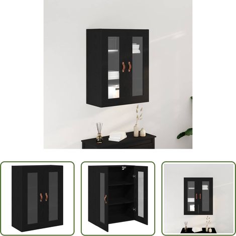 vidaXL Meuble en bois d'ingénierie - Meuble mural Chêne noir 69,5 x 34 x 90 cm Bois d'ingénierie (1/5)