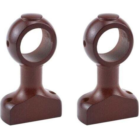 Lot de 2 supports de tringle à rideaux en bois de 1,5 po (marron)