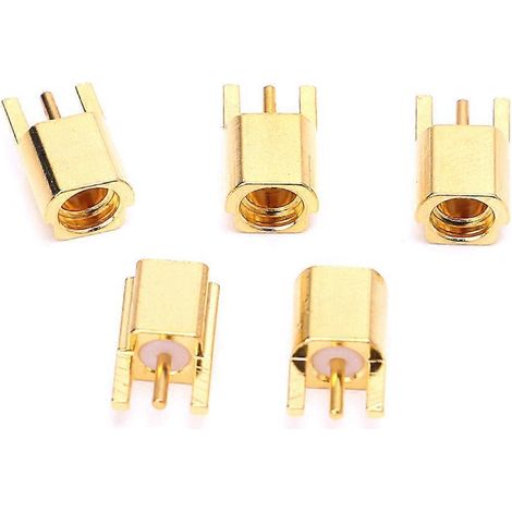 Connecteur Jack Femelle MMCX à Souder pour PCB, Broches Droites Dorées, 3 Pins