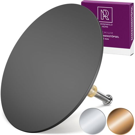 Bouchon de Baignoire Noir Ø 72 - Noir Mat - en Laiton avec Double Joint - Antirouille - Accessoires de Salle de Bain (1/5)
