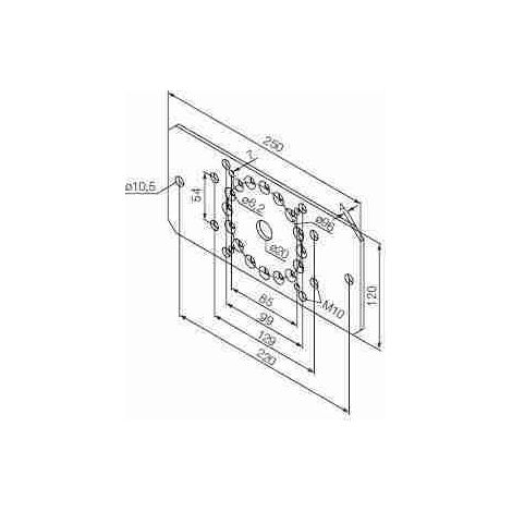 Nice 525.10092 - Supporto 250x120 per fianchi
