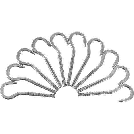 10 crochets à vis, inox, pour plafond et mur et objets suspendus (1/5)