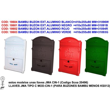Außenbriefkasten aus rotem Aluminium, 410 x 255 x 80 mm, 31094R