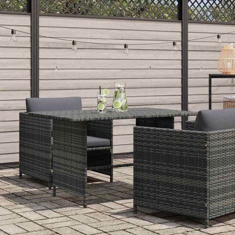 Maison Exclusive - Garten-Esstisch Grau 110x70x65 cm Poly Rattan