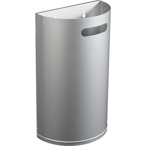 Corbeille décrochable murale Arkea - 40l - gris métal - RAL 9006 (1/3)