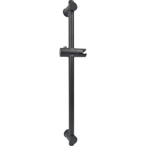 Sliding for Shower Bar in Black Stainless Steel Height 660 mm Adjustable Support Height and Tilt (1/4)