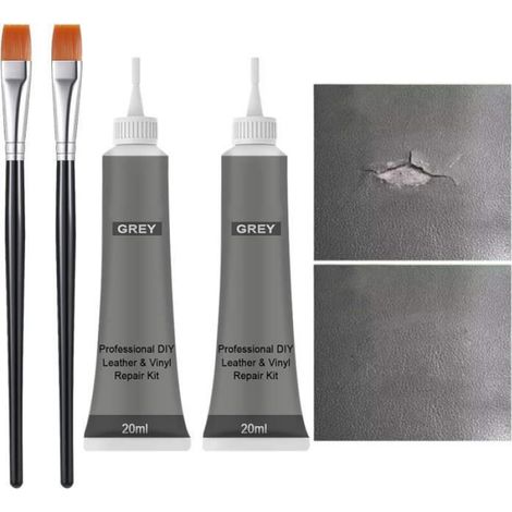 2 Kits Pâte Réparatrice Cuir, Crème pour fissures et rayures, Rénovateur pour canapé et siège auto