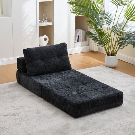 divano seduta 79x180 pieghevole letto chenille nero OKMYHOME (1/5)