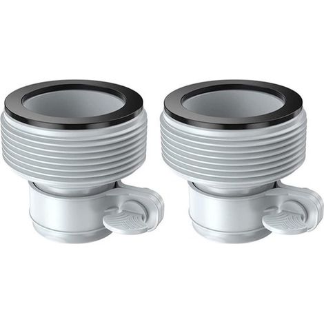 Conectores para mangueras de piscina - Mantenimiento de piscinas - Tamaño universal - Paquete de 2 - Plateado (1/5)