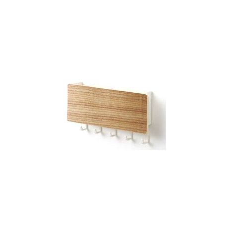 Wooden keybox and mail rack with no hole hook type keyframe, Wooden wall mail rack with 5 plastic hooks (1/5)
