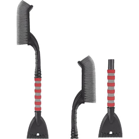 Grattoir à glace de voiture, brosse à neige, brosse à neige pour pare-brise d'hiver, brosse à neige, convient pour portes de voiture, capots et rétroviseurs Jaune