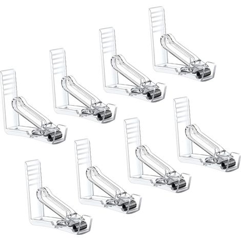 Pince NappeLot de 8Fixe Nappe avec Clip à Ressort-Pince Nappe Exterieur en Plastique avec Attache Durable et Solide- Pince Nappe Transparent (1/5)