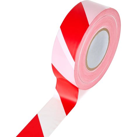 La cordeline Nastro di segnalazione rosso e bianco, 50 mm x 500 m, LDPE, ad alta visibilità, non adesivo, per marcatura di canto e zone limitate (1/5)