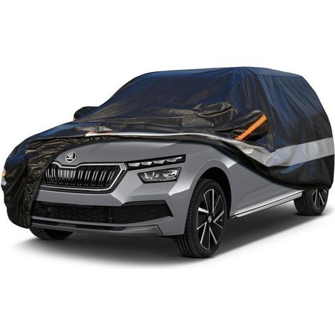 Autoabdeckung 10 Schichten Wasserdicht Atmungsaktiv für Skoda Kamiq (2018-2023) Schwarz (1/5)