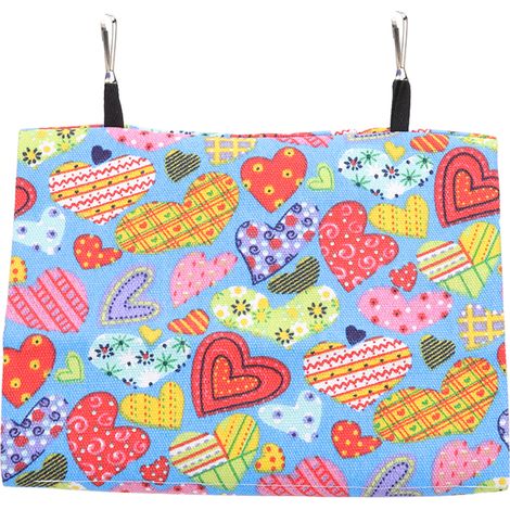 Nichoir suspendu triangulaire en toile colorée pour perroquets, avec crochets, pour calopsittes et inséparables, 25 x 15 x 18 cm (1/5)